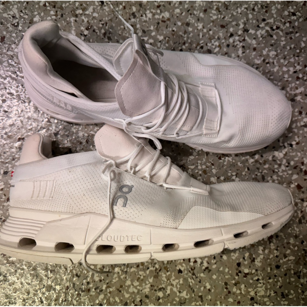On Cloud Nova all white mens size 14